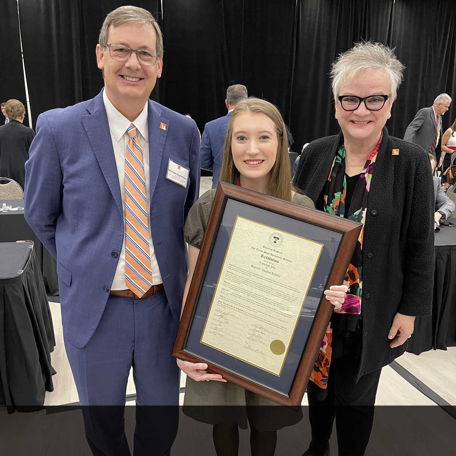 Carolyn Jess with Dr. Stephenson and Dr. White